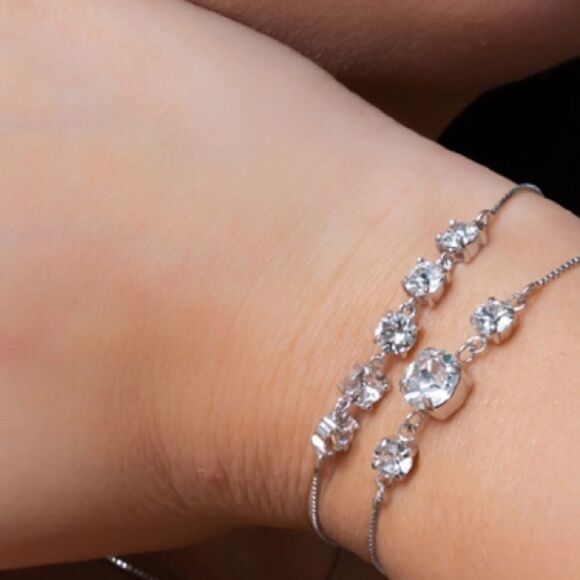 Swarovski authentic Crystals White Rhodium plated - Picture 2 of 9